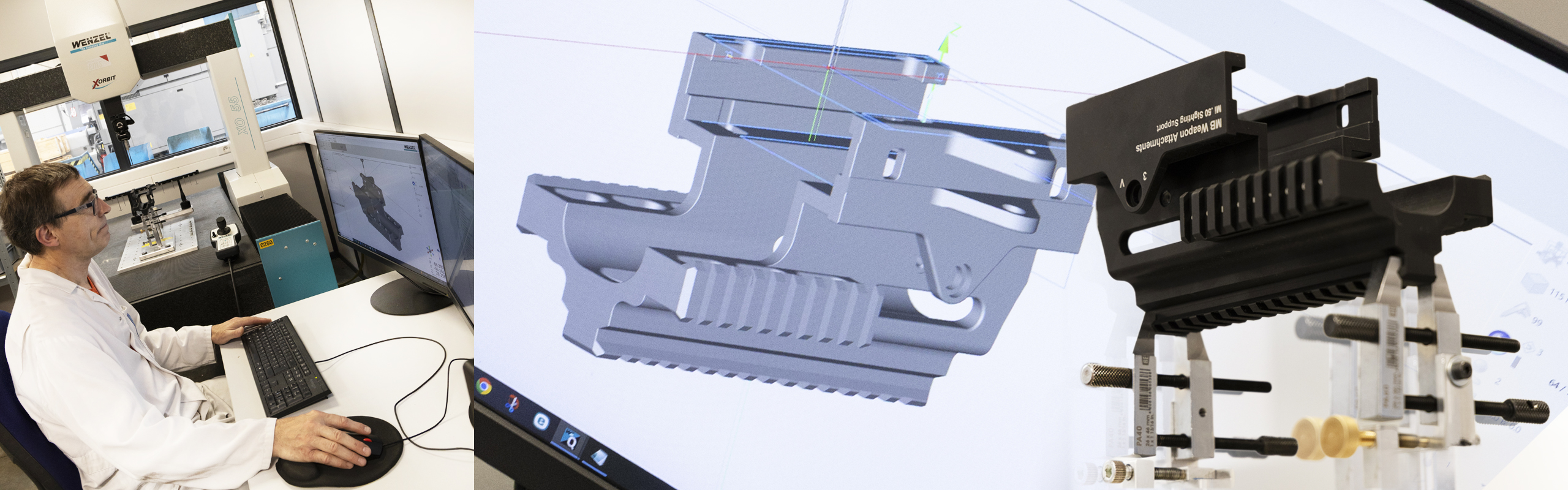 Mustad Belgium — precision machining workshop, 3D metrology and defence components